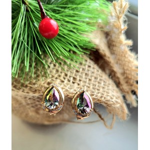 CERCEI clapeta lacrima mov-verde placati